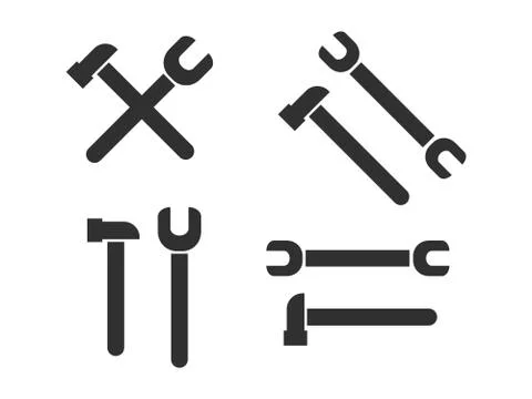Technology and maintenance service tools vector icons Stock Illustration