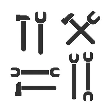Technology and maintenance service tools vector icons Stock Illustration