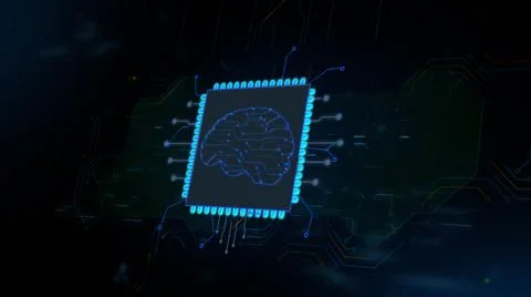 Technology and network concept. Artificial intelligence, machine learning and Stock Illustration