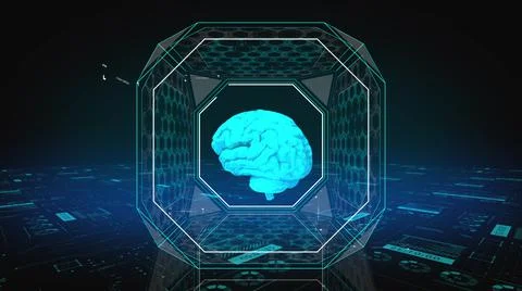 Technology and network concept. Artificial intelligence, machine learning and 스톡 일러스트