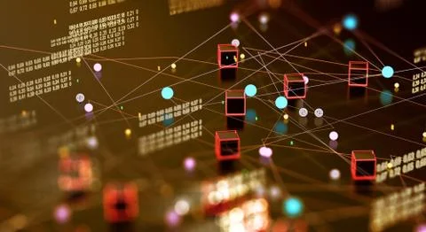 Technology and science background.Computer science engineering and block chai Stock Illustration