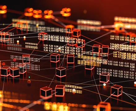 Technology and science background.Computer science engineering and block chai Stock Illustration