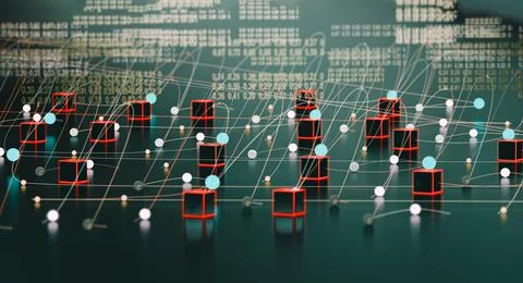 Technology and science background.Computer science engineering and block chai Stock Illustration