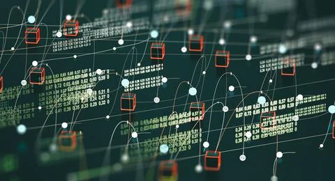 Technology and science background.Computer science engineering and block chai Stock Illustration