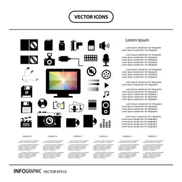 Technology and storage info graphic icon Stock Illustration