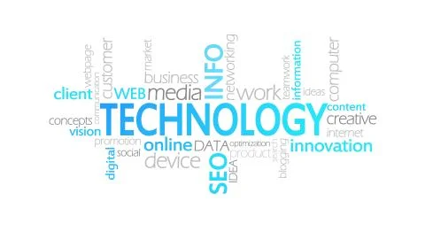 Technology, Animated Typography Stock Illustration