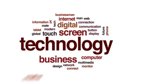 Technology animated word cloud, text design animation. Stock Footage 79271169