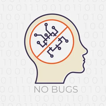 Technology app testing concept. Computer application coding error system test Stock Illustration