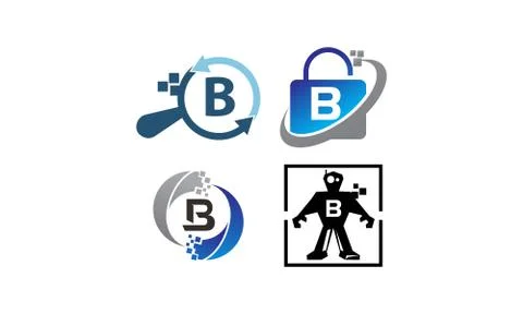 Technology Application B Template Set Stock Illustration