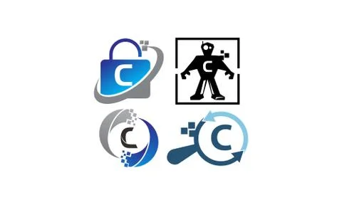 Technology Application C Template Set Stock Illustration