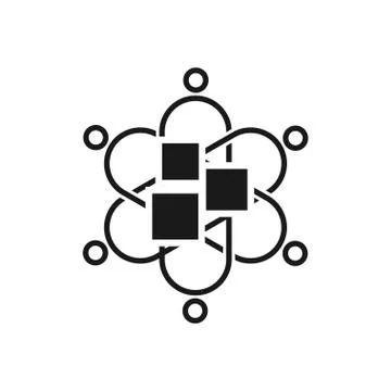 Technology application Commitment Teamwork Together Black Logo Stockillustratie