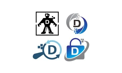 Technology Application D Template Set Stock Illustration