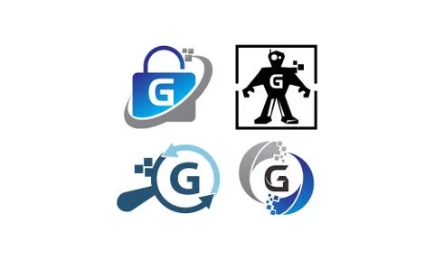 Technology Application G Template Set 스톡 일러스트