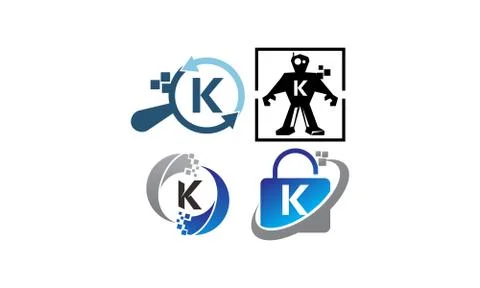Technology Application K Template Set Stock Illustration