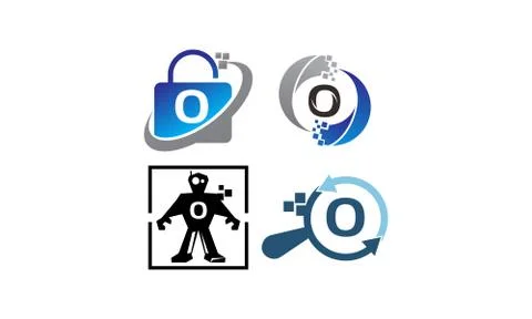 Technology Application O Template Set Stock Illustration