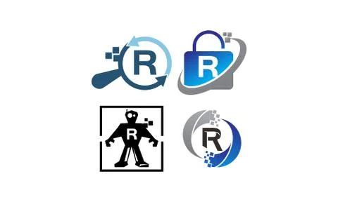 Technology Application R Template Set Stock Illustration