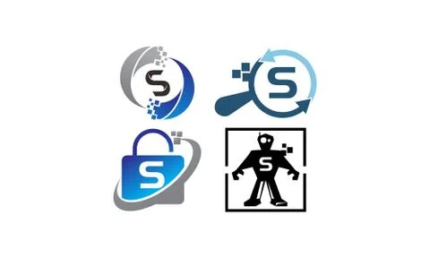 Technology Application S Template Set Stock Illustration