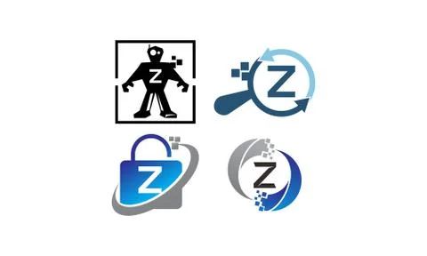 Technology Application Z Template Set 스톡 일러스트