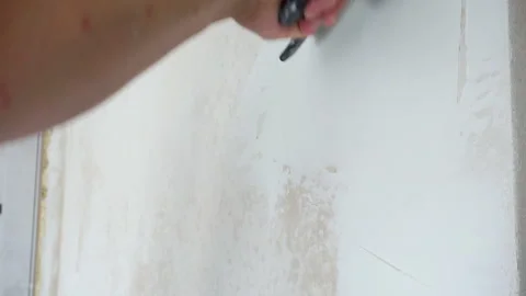 Technology of applying putty to the wall. Stock Footage 283114129