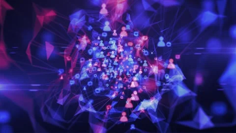 Technology apps linking people through interactive communication animation Stock Footage 315485708