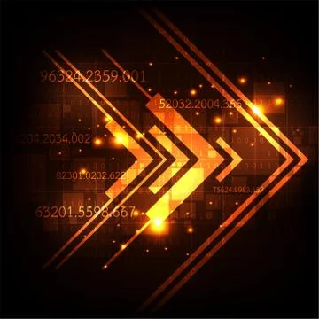 Technology in the arrow concept represents the next step of digital. Stock Illustration