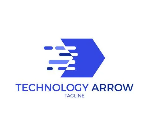Technology arrow vector logo template design Stock Illustration
