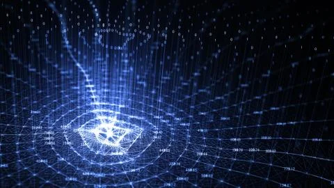 Technology Artificial intelligence (AI) and internet of things IOT concept. Illustrazione stock