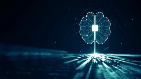 Technology Artificial intelligence (AI) brain animation digital data concept. Stock Footage 122687781