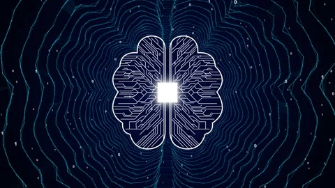 Technology Artificial intelligence brain digital data concept Stock Footage 344095999