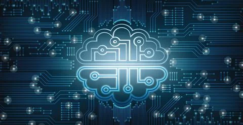 Technology Artificial intelligence mechanical Stock Illustration