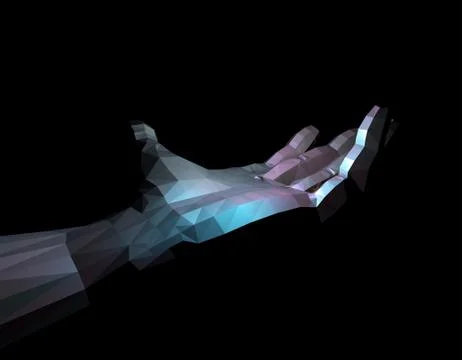 Technology artificial intelligence, palm Stock Illustration