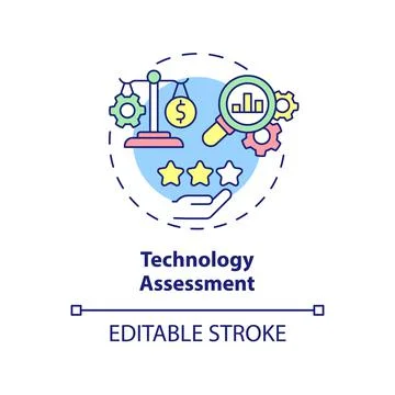 Technology assessment concept icon Illustrazione stock