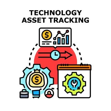 Technology asset tracking and management system development Stock Illustration