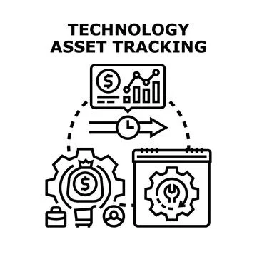 Technology asset tracking and management system development Stock Illustration