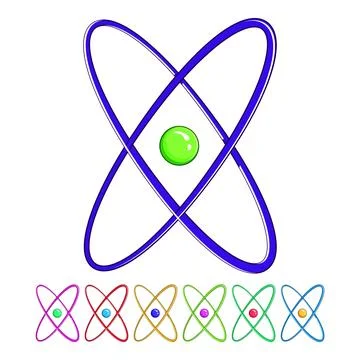 Technology atom cartoon vector graphic Stock Illustration