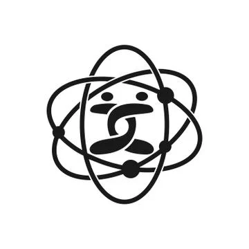 Technology Atom  Commitment Teamwork Together Black Logo 스톡 일러스트