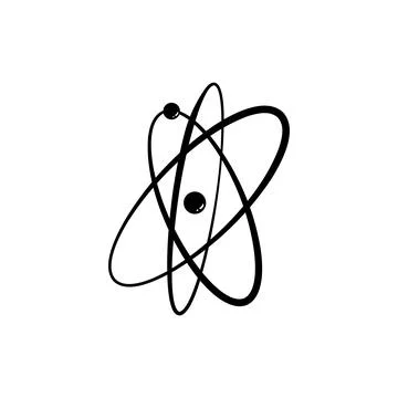 Technology atom orbit cartoon vector illustration Stock Illustration