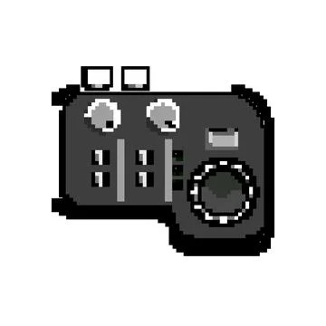 Technology audio interface game pixel art vector illustration Stock Illustration