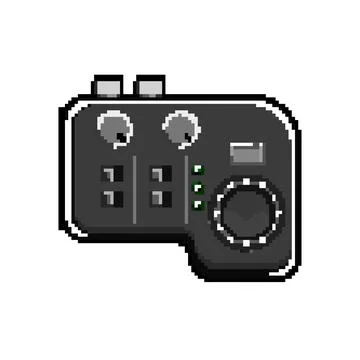 Technology audio interface pixel art vector illustration Stock Illustration