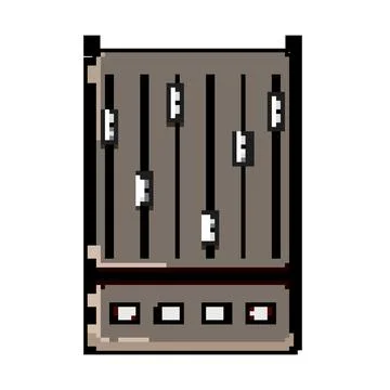 Technology audio mixer game pixel art vector illustration Stock Illustration