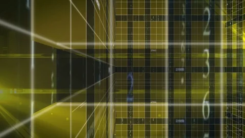 Technology background 3d pan_LOOP_4K_yellow Stock Footage 103299378