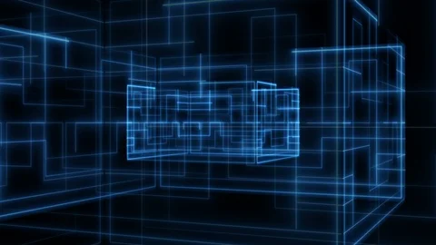 Technology background 4K LOOP blue Stock Footage 117158674