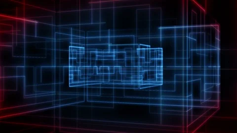 technology background 4K LOOP blue and r... | Stock Video | Pond5