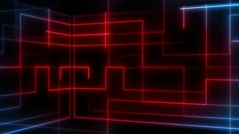 Technology background 4K LOOP red and blue Stock Footage 117103567