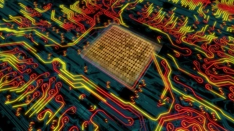 Technology background of abstract computer motherboard and Stock Footage 246707895