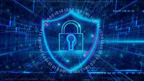 Technology background abstract cyber security system pad lock with finger p.. Stock Illustration