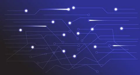 Technology background abstract lines, dots, circle and isometric lines with.. Stock Illustration