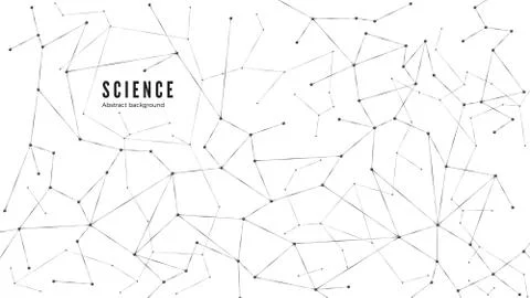 Technology background. Abstract network concept. Dots and lines chaotic struc Stock Illustration