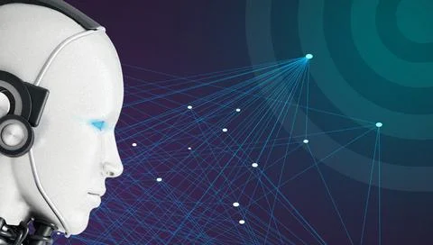 Technology Background. Ai and Robot and Artificial intelligence technology Stock Illustration