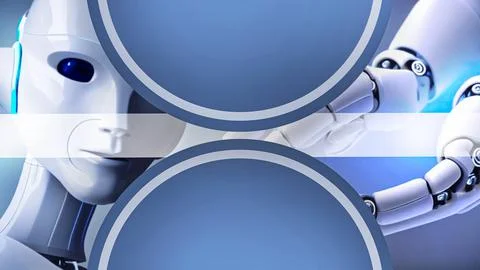 Technology background and concepts Artificial Intelligence Robot AI Hands Modern Stock Illustration